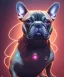 Placeholder: ! dream symmetry!! portrait of a french bulldog, sci - fi, tech wear, glowing lights!! intricate, elegant, highly detailed, digital painting, artstation, concept art, smooth, sharp focus, illustration, art by artgerm and greg rutkowski and alphonse mucha