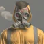 Placeholder: guy in a gas mask taking a mugshot