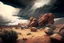 Placeholder: Cloudy day, rocks, arid land, epic