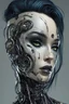 Placeholder: Create a wild, imaginative, full body, cyborg goth punk girl with highly detailed facial features, in the vector graphic style of Nirak1,Christopher Lee, and Cristiano Siqueira, vibrant colors, sharply defined 3d vector