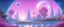 Placeholder: futuristic landscape, uninhabited planet, shiny transparent domes, several suns, magnificent blue light, magnificent trees and nature, blue river and pink flowers over there with many stars bright, spatial vessel in the blue sky