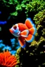 Placeholder: a clownfish with coral growing out of its body