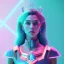 Placeholder: A portrait of a crystalised queen, atmospheric, realistic, unreal engine, cinematic lighting, octane render, transoarent, pink turquoise light