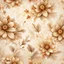 Placeholder: Hyper Realistic Beige Multicolored-Floral-Patterns With Glowing Golden Embers On Off-White Grungy Background.