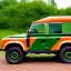 Placeholder: Orange and green Camouflage land rover army