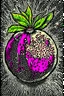 Placeholder: Vintage pop art style, pomegranate