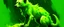 Placeholder: A lime green poison elemental hyena designed in cave paintings painted by Frank Wilson