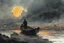 Placeholder: Nearer my God to thee. Open Hymnal . music. A soft-focus image of the golden sunset casting a warm glow after the rain, create in inkwash and watercolor, in the comic book art style of Mike Mignola, Bill Sienkiewicz and Jean Giraud Moebius, highly detailed, gritty textures,