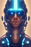 Placeholder: cyberpunk, head, men, portrai, tron