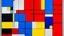 Placeholder: Conceptual art piece, abstract interpretation of the line of domesticity, using geometric shapes and bold colors, by Piet Mondrian and Kazimir Malevich, minimalism style