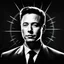 Placeholder: An artistic piece that presents the silhouette of Elon Musk's portrait on a dark background, with the iconic ((("X"))) logo of his social network over his face, resembling the forbidden symbol. High contrast black and white photography, using chiaroscuro lighting to create a striking visual effect. The text "IN BRAZIL" below the image.