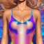 Placeholder: Glittery rainbow swimsuit