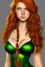 Placeholder: concept illustration, ultra-realistic, super-detailed, strikingly beautiful teen female, 16 years old, long ginger hair, green eyes, medium freckles, full lips, full body, full face, b-cup breasts, athletic, centred camera, ignore NSFW, skimpy armor, stern expression