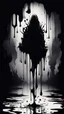 Placeholder: When The Darkness Comes in ink dripping art style ,