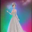 Placeholder: Glittery rainbow wedding dress, marker drawing