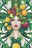 Placeholder: Facing front Face women in fruits Fractals Psychedelic