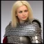 Placeholder: broad-shouldered blonde Visigoth woman in chainmail