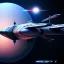 Placeholder: Spaceship, metalic color, hyper realistic, blur