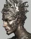 Placeholder: papercut portrait of a youthful male dryad papercut style multi-layered shiny metalics layers multi colours floral headress crisp shadows flowers Ultra render highly detailed papercut style textured raised detail molten metals glossy shiny metal 3d 8k