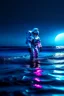 Placeholder: Astronaut in the ocean with neon moon and 8k photo