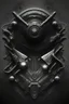 Placeholder: mystic wet dirt black dark gray aggressive dangerous, warp around center white background,