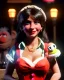 Placeholder: waitress woman with muppet mask that covers her entire head, retro style, Sesame Street style, smooth, unreal engine 5, god lights, ray tracing, RTX, lumen lighting, ultra detail, volumetric lighting, 3d.