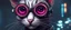 Placeholder: Cyberpunk cat with fancy glasses, hyper realistic