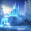 Placeholder: castello di cristallo bianco e oro ， cascata, diamanti, aurora boreale, ice and snow, blue and white, sole liscio e luminoso ， atmosfera di luce soffusa, effetto luce ， vaporwave colorato, concept art, dettaglio liscio ed estremamente nitido, dettaglio finemente regolato, altissima definizione , 8 k, motore irreale 5, messa a fuoco ultra nitida