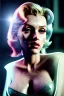 Placeholder: Ultra Realistic image, portrait, blonde woman, sweet Marylin Monroe face, perfect iris, glow eyes, makeup. Cyberpunk style, oversized transparent latex coat, yakuza tattoos.fog, rain, soft color, highly detailed, unreal engine 5, ray tracing, RTX, lumen lighting, ultra detail, volumetric lighting, 3d, finely drawn, high definition, high resolution.