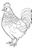 Placeholder: coloring page for kids, hen , cartoon style, thick outline, low details, no shading, no color