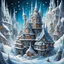 Placeholder: In a close up of a surreal snowflake an entire miniature village in built into the snowy crystal shards, by Yves Tanguy, by Susanne Houndsville, by Daniel Merriam, neo surrealism, sharp focus, bright colors, sharp contrast, maximalist, heavy intricate detail, infinite maximalism.