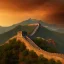 Placeholder: The Great Wall of China, sunset rainbow