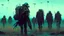 Placeholder: Army of the dead marching, post apocalyptic Harsh clothing, ((holographic grunge cyborg robot army)), RAW, gritty, high exposure, high contrast, analog indie horror, (science fiction painting, Simon stålenhag, Denis Sarazhin, Alex Colville, Romain Trystram, Christopher Shy, Alejandro Burdisio, Tye Martinez, ominous sky), metaphysical art, obscured, RAW, GRITTY, dread, retrospective art, dusk, low light, techno gothic, narrative art