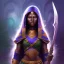 Placeholder: Fantasy setting, woman, dark-skinned, indian, ranger, 23 years old, shaved side haircut, wavy hair