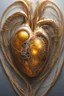 Placeholder: Heart in gold fluid. Universe in background vibrant realistic 16k,cybernetic,cable electric wires,citrine,luxury,microchip,anatomical,polished,porcelain,ultra detailed,ultra realistic,extremely realistic,intricate,photorealistic,epic composition,masterpiece,H.R.Giger style