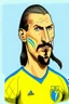 Placeholder: Zlatan Ibrahimovic Swedish soccer player ,cartoon 2d