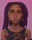 Placeholder: Portrait of a beautiful african little girl warlock with dark curly hair