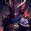 Placeholder: Full body Dragon man with dragon mask over his eyes and forehead, anime cool art, 12k, full head, full body