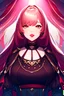 Placeholder: 赤面 ピンクのリップ 上半身 照明 超詳細 複雑に詳細