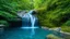 Placeholder: Mystical waterfall cascading into a crystal-clear pool in the depths of the forest