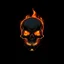 Placeholder: minimalistic burning skull flame cyberpunk logo