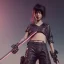 Placeholder: Cyberpunk girl in ninja outfit holding katana, unreal engine 5, octane render,cinema4d, dynamic lighting, 8k, redshift render, highly, hyperrealism ultra detailed, hyper realistic.