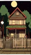 Placeholder: One day in front of the house at night, 2D, simple