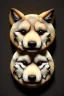 Placeholder: cookie with wolf face. Realistic image.