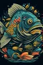 Placeholder: A ilustration of FISH-MEN,COLOR. middle ground design, t-shirt design, no black ground, vector, 4k