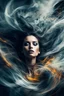 Placeholder: A woman, abstract image showing her chaotic life, chaos, stormy, 8k, exceptional beauty, mysterious, abstract conceptional art