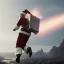 Placeholder: Jet pack, roketle uçan noel baba, octane render, 8k, --ar 1:1