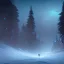 Placeholder: Concept art of the Olympic National Forest at night during winter by Anato Finnstark