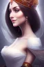 Placeholder: portrait lady wedding smiling with big bobs no top long hairs black quartz shield in fire