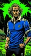 Placeholder: Diego Forlan Football soccer player posing. Dark detective comic watchmen. Paranormal house woods.